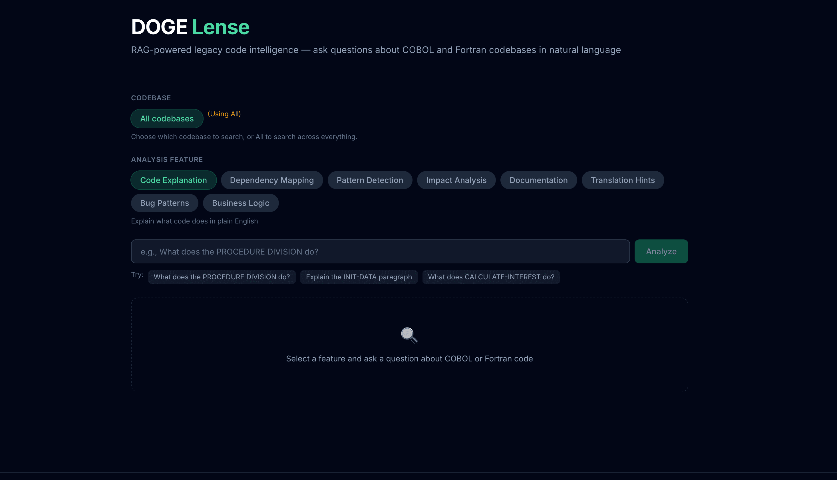 DOGE Lense: RAG-Powered Legacy Code Intelligence - Featured image